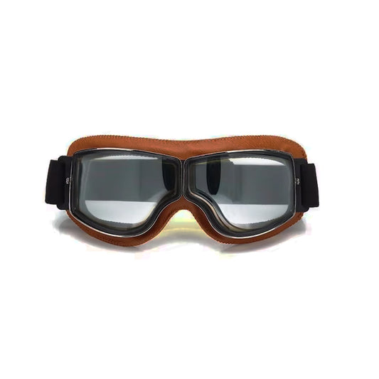 Gafas Retro Plegables para Motocross: Lentes Vintage de Cuero, Antiviento y Transpirables para Motociclist